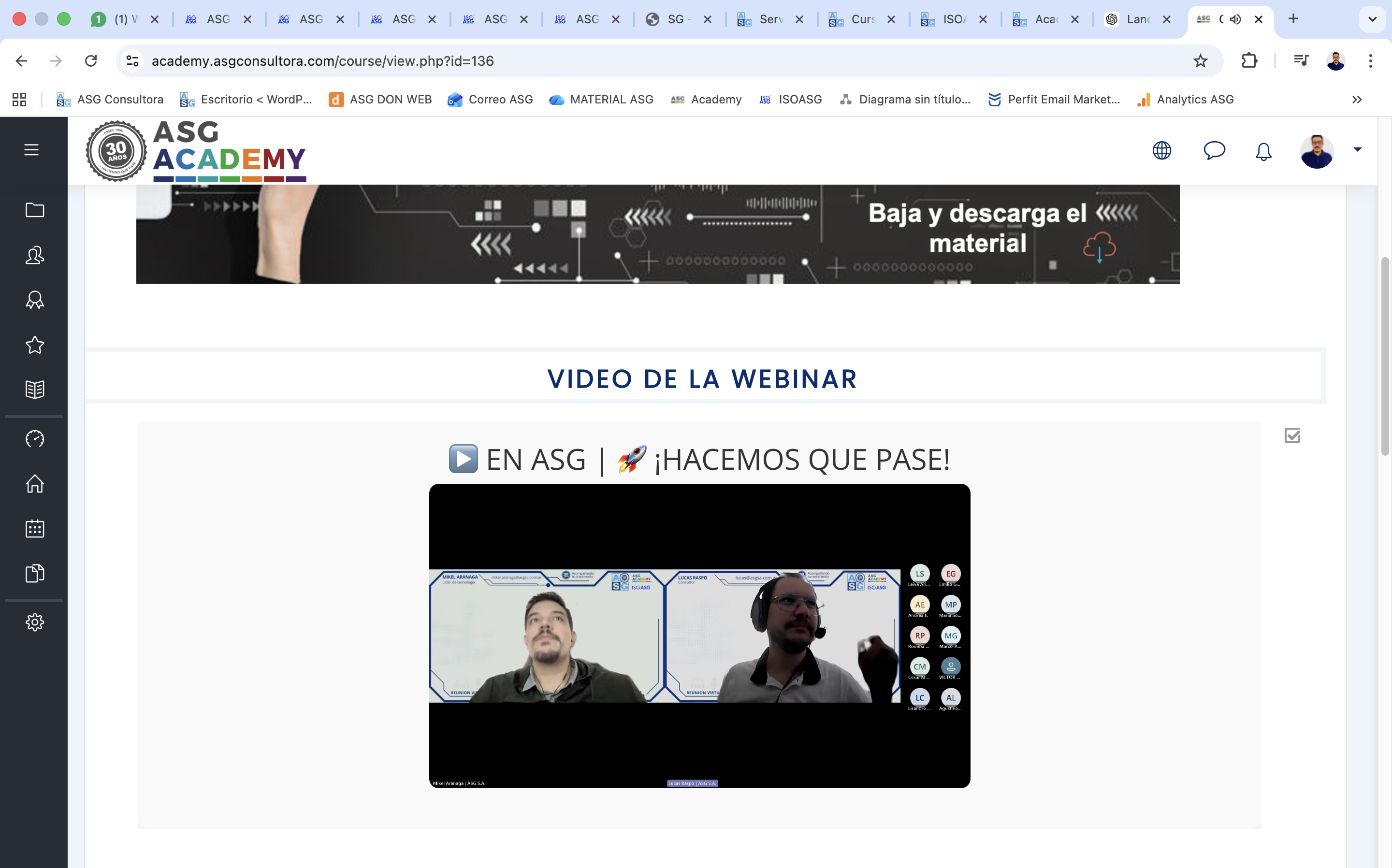 Webinars en vivo ASG Academy