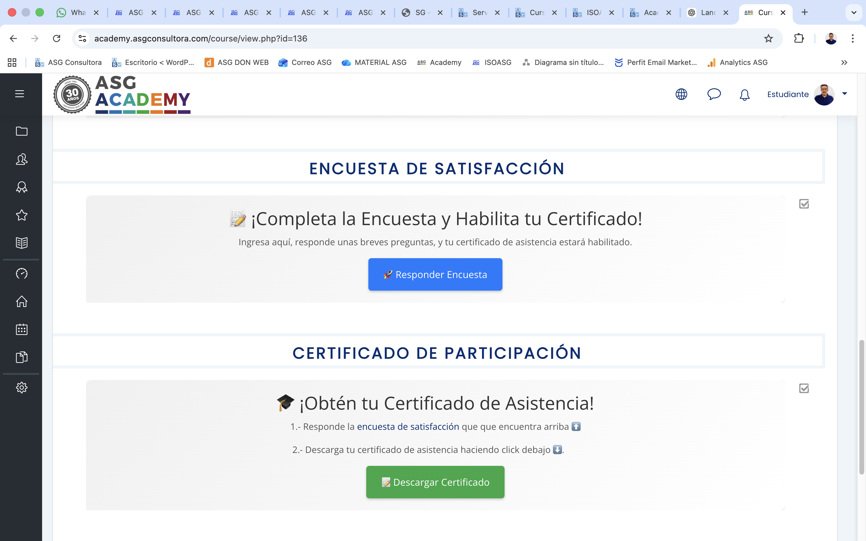 Evaluaciones y certificados ASG Academy